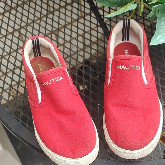 Nautica Other - Nautica Red Canvas Slip-On Sneakers